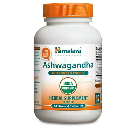 Himalaya Organic Ashwagandha (60 Caplets) – USDA Certified Stress Relief